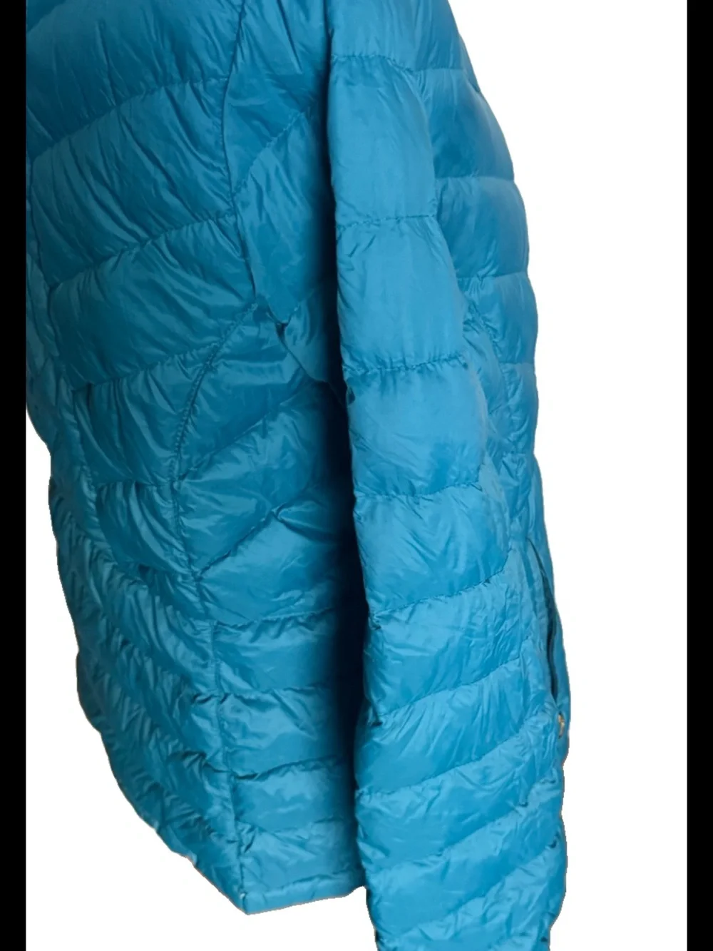 Michael Kors Teal Quilted Packable Down Puffer Hooded Jacket  Size XL